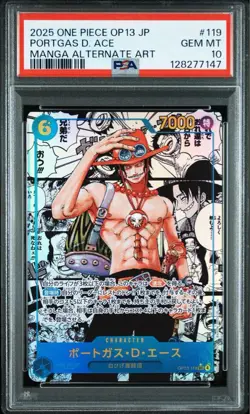 One Piece Card Ace SEC PSA 10 Comic Super Parallel Inherited Will - Image 3