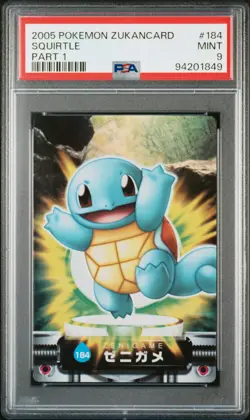 2004 CARDDASS POKEMON ADVANCED GENERATION ZUKAN CARD #184 SQUIRTLE PSA 9 - Image 1