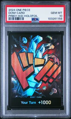 ONE PIECE PRB01 CAPTAIN EUSTASS KID HOLO FOIL DON CARD PSA 10 PREMIUM BOOSTER - Image 1