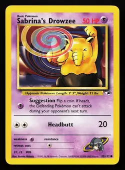 Sabrina's Drowzee 92/132 Common Gym Heroes Pokemon Card - Image 1
