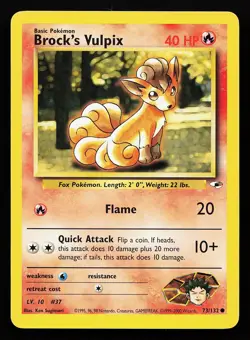 Brock's Vulpix 73/132 Common Gym Heroes Pokemon Card - Image 1