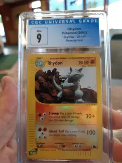 Rhydon cgc 9 MINT REVERSE HOLO Skyridge 2002 E-Reader 29/144 psa card Pokemon - Image 1