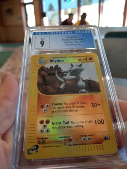 Rhydon cgc 9 MINT REVERSE HOLO Skyridge 2002 E-Reader 29/144 psa card Pokemon - Image 2