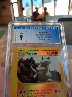 Rhydon cgc 9 MINT REVERSE HOLO Skyridge 2002 E-Reader 29/144 psa card Pokemon - Image 3