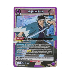 Union Arena Rurouni Kenshin Hajime Saito UE11BT/RNK-1-040 SR Foil Card NM - Image 1