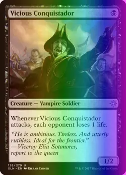 MTG Magic the Gathering Vicious Conquistador (128/317) Ixalan LP FOIL - Image 1