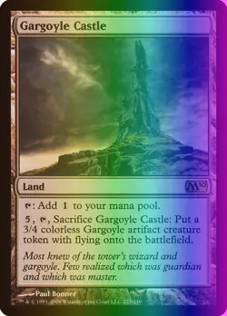 MTG Magic the Gathering Gargoyle Castle (225/257) Magic 2010 LP FOIL - Image 1