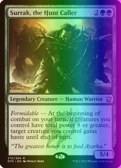 MTG Surrak, the Hunt Caller (210/272) Dragons of Tarkir LP FOIL - Image 1