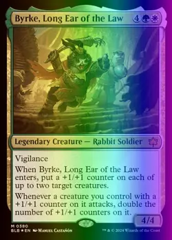 MTG Magic the Gathering Byrke, Long Ear of the Law (380/452) Bloomburrow LP FOIL - Image 1