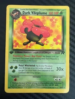 Pokemon TCG Dark Vileplume 30/82 1st Edition Non Holo Rare HP - Image 1