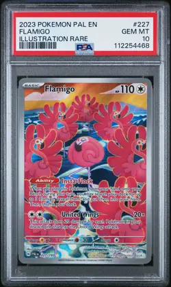2023 POKEMON PAL EN-PALDEA EVOLVED ILLUSTRATION RARE #227 FLAMIGO PSA 10 - Image 1