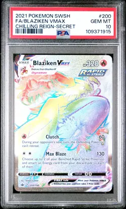 Blaziken VMAX 200/198 SWSH Chilling Reign Secret Rare Pokemon PSA 10 - Image 3