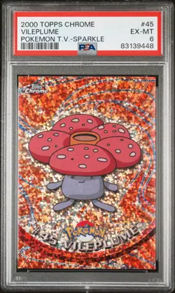 2000 TOPPS CHROME POKEMON T.V. SPARKLE #45 VILEPLUME PSA 6 - Image 1
