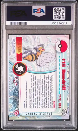 2000 TOPPS CHROME POKEMON T.V. SPARKLE #15 BEEDRILL PSA 8 - Image 2