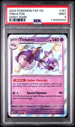 2024 POKEMON PAF EN-PALDEAN FATES SHINY RARE #167 TINKATON PSA 9 - Image 1