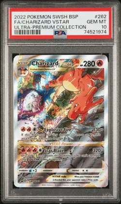 2022 POKEMON SWSH BLACK STAR PROMO #262 FULL ART/CHARIZARD VSTAR PSA 10 - Image 1