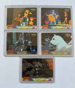 LOT OF 5 - 1999 POKEMON Topps TV Mewtwo Strikes Back Vintage Blue Logo + Holo - Image 1