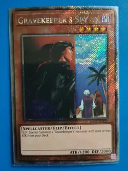 Near Mint Yugioh Gravekeeper's Spy - RA03-EN121 Platinum Secret Rare 1st Edition - Image 1
