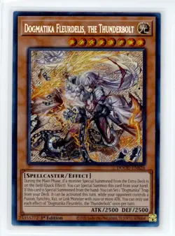 Yugioh Dogmatika Fleurdelis, the Thunderbolt DOOD-EN026 Secret Rare Near Mint - Image 1