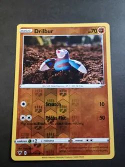 Pokemon Vivid Voltage Drilbur Reverse Holo Common Card 091/185 NM - Image 1