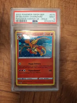 PSA 9 MINT Special Delivery Charizard SWSH075 HOLO PROMO Pokemon Card - Image 1