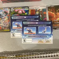 Shiny Koraidon & Shiny Miraidon Pokemon Scarlet Violet Code Card - Gamestop - x2 - Image 1