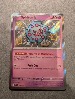 Pokemon Paldean Fates Spiritomb 158/091 Baby Shiny Rare Card NM/M Condition - Image 1