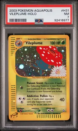Pokemon WotC Aquapolis Holofoil Card H31 Vileplume PSA 7 - Image 1