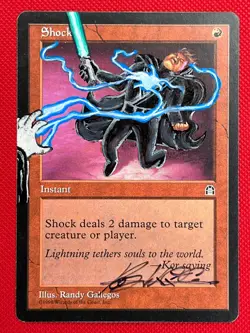 MTG Signed 1X Shock X1 Artist Altered Art - Star Wars (Stronghold) Magic - LP - Image 1