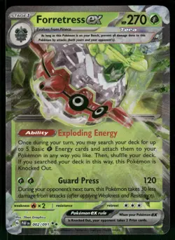 Forretress ex - 002/091 Double Rare Holo NM Pokemon SV: Paldean Fates - Image 1