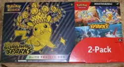 NEW Pokemon Surging Sparks Elite Trainer Box ETB + Booster Bundle Costco 2-Pack - Image 1