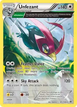 Unfezant (Delta) - 81/108 - Roaring Skies - Pokemon TCG - LP --- REVERSE HOLO - Image 1