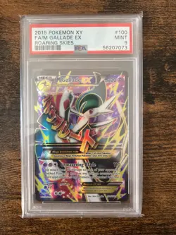 Pokemon M Gallade EX #100 Full Art XY Roaring Skies PSA 9 - Image 1