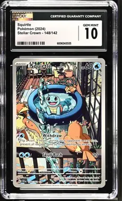 2024 POKEMON STELLAR CROWN ILLUSTRATION RARE - HOLO SQUIRTLE CGC 10 GEM MINT - Image 1
