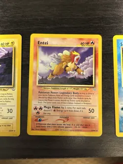 Pokemon WOTC Neo Revelation Holo Trio Lot - Entei, Raikou, Suicune - Image 4