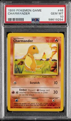 1999 POKEMON GAME #46 CHARMANDER PSA 10 - Image 1