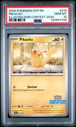 2025 POKEMON SVP EN-SV BLACK STAR PROMO ILLUSTRATION CONTEST 2024 PIKACHU PSA 10 - Image 1
