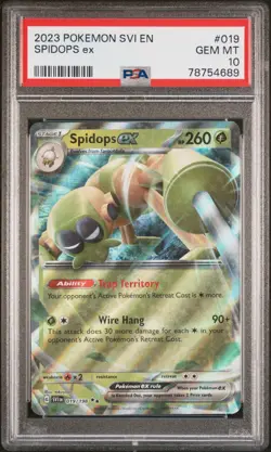 2023 POKEMON SVI EN-SCARLET & VIOLET #019 SPIDOPS EX PSA 10 - Image 1