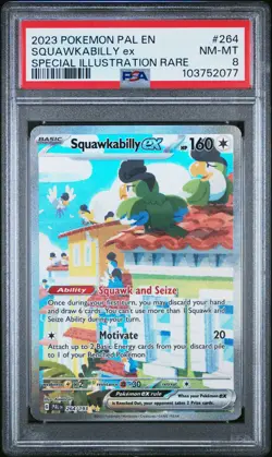 2023 POKEMON PAL EN-PALDEA EVOLVED #264 SQUAWKABILLY EX PSA 8 - Image 1