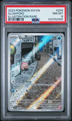 2023 POKEMON SVI EN-SCARLET & VIOLET ILLUSTRATION RARE #204 SLOWPOKE PSA 8 - Image 1
