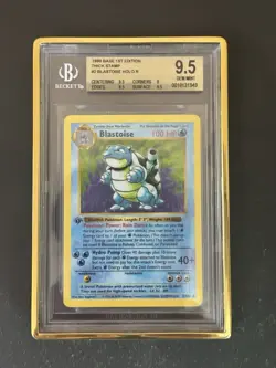 BGS 9.5 BLASTOISE 1999 Pokemon Base 1st Edition #2 Holo Shadowless GEM MINT - Image 1