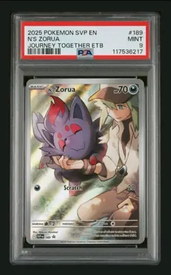 N's Zorua 189 Promo PSA 9 2025 Pokemon Journey Together ETB Promo - Image 1