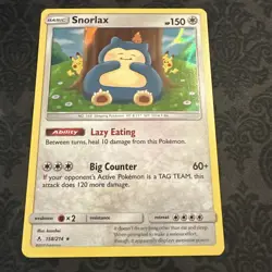 Snorlax 158/214 (Holo) Pokemon TCG- Sun & Moon Unbroken Bonds - Image 1