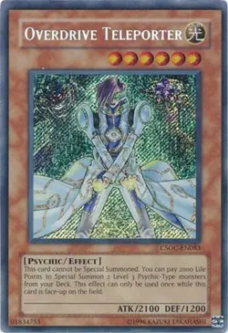 *** OVERDRIVE TELEPORTER *** SECRET RARE CSOC-EN083 YUGIOH! (MP) - Image 1