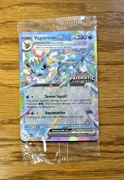 Vaporeon EX Prismatic Evolutions Sealed/STAMPED Surprise Box Promo Card 023/131! - Image 1