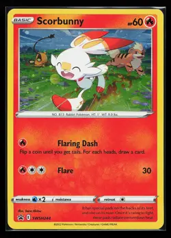 Scorbunny #SWSH244 Cosmos Holo Black Star Promo Pokemon Card - Image 1
