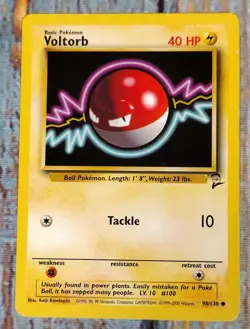 Pokemon Card VOLTORB 98/130 Basic Pokemon Base Set 2 Common 2000 - Image 1
