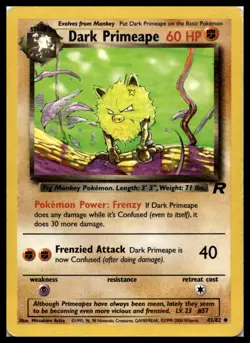Vintage Dark Primeape 43/82 Team Rocket Pokemon Card WOTC | LP - Image 1