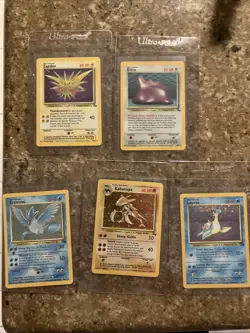 Pokemon TCG Vintage Fossil Set Holo Lot of 5 Cards. Articuno Zapdos - Image 1