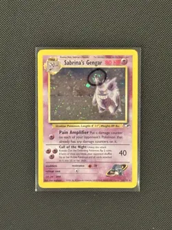 Pokemon Sabrina's Gengar 014/132 Gym Heroes Unlimited Holo Rare Card SWIRL - Image 1